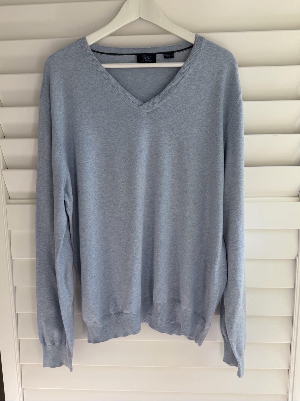 Joseph Light Blue V-Neck Men's Sweater